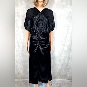 NWT - Proenza Schouler Black Ruched Dolman Sleeve Gown
